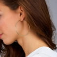 thumbnail image 4 of Pendientes de aro de oro para mujer, pendientes de aro de plata de ley 925 chapados en oro de 14 quilates, ligeros, pequeños y lindos, pendientes de aro de oro para mujer de 35 mm oso de fresa Juguete, 4 of 6