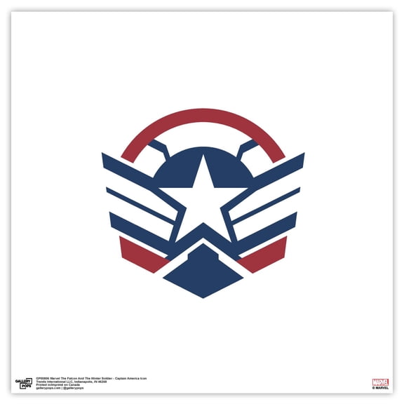 Gallery Pops Marvel The Falcon And The Winter Soldier - Icon Wall Art, Unframed Version, 12" x 12"