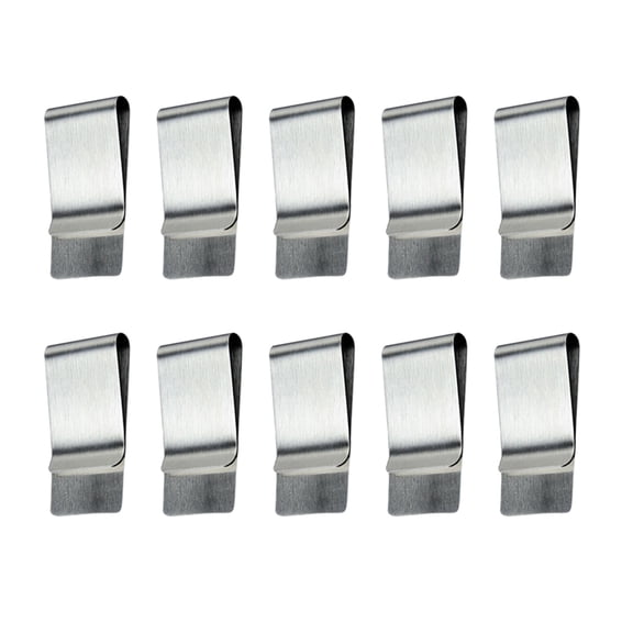 ELAYARD Stainless Steel Money Clips, Practical Cash and Card Holder, Comfortable Pocket Fit 10Pcs