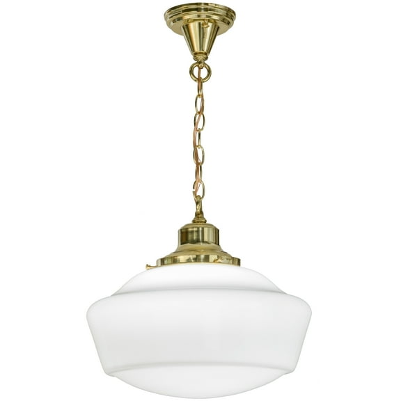 16"W Revival Schoolhouse W/Traditional Globe Pendant