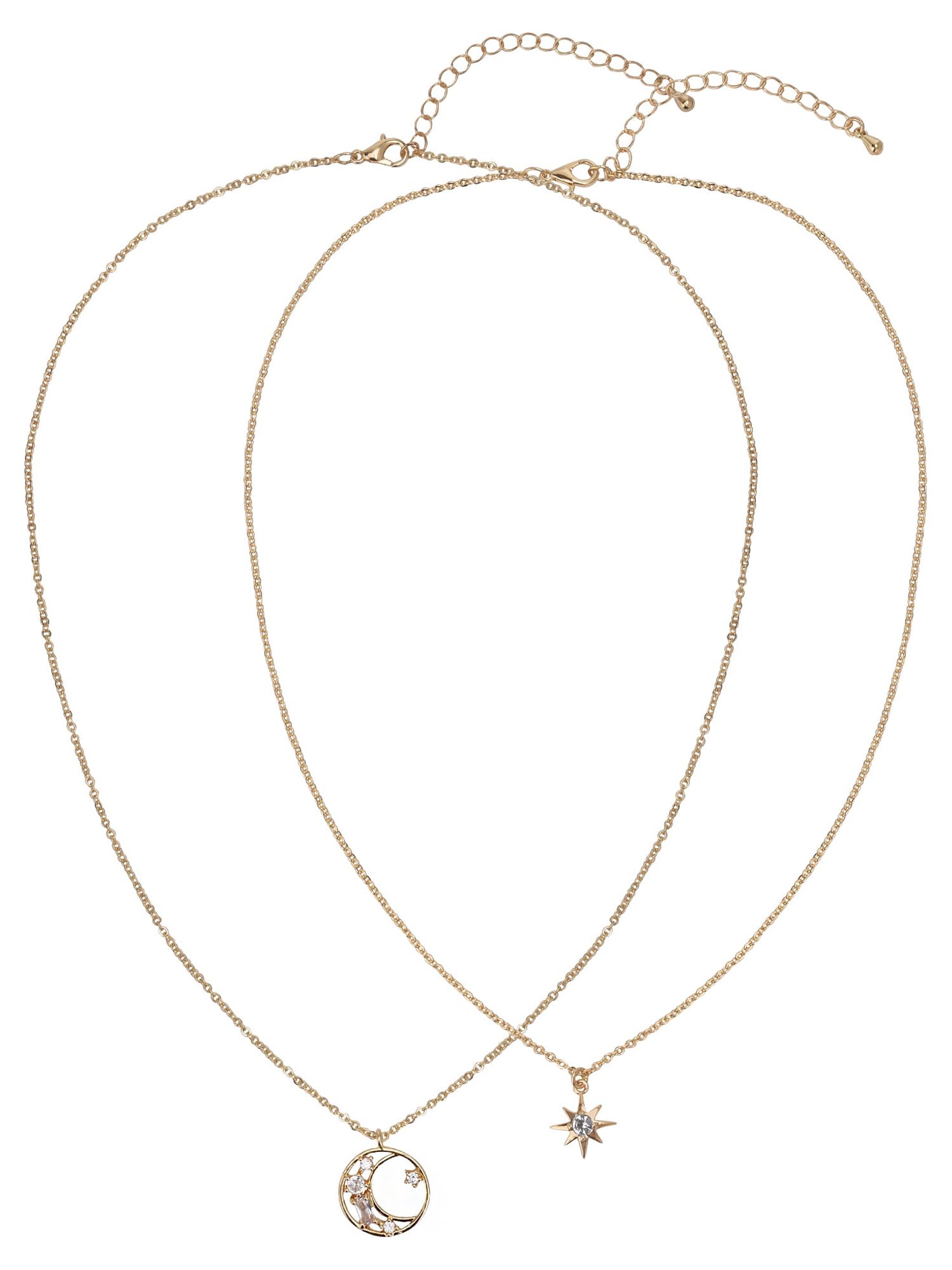 Believe by Brilliance Moon & Stars Layered Necklace, Gold photo 1