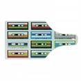 thumbnail image 1 of 90s Cutting Board, Composition of Retro Plastic Audio Cassettes Tapes Old Technology Entertainment Theme, Tempered Glass Cutting and Serving Board, Wine Bottle Shape, Green Blue, by Ambesonne, 1 of 1