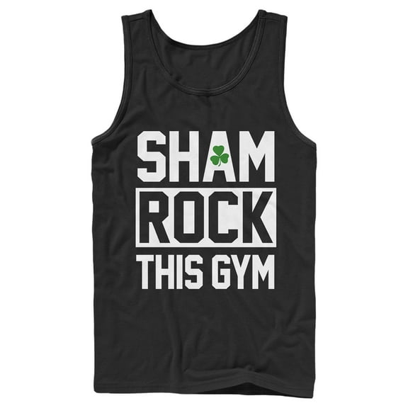 Men's Lost Gods St. Patrick's Day Sham Rock this Gym Tank Top Black Small