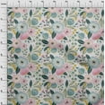 thumbnail image 4 of oneOone Silk Tabby Dusty Teal Green Fabric Floral Watercolor Sewing Material Print Fabric By The Yard 42 Inch Wide, 4 of 4