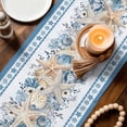 thumbnail image 3 of Blue Starfish Coastal Table Runner 70 Inches, Nautical Ocean Summer Coral Botanical Bed Runner Dresser Scarves Tabletop for Indoor Outdoor Parties/Ceremony/Banquet, 13" x 70", 3 of 9
