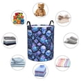 thumbnail image 4 of Fotbe Skull blue crystal flower Cesto de Ropa con Asas, Cesto Impermeable de Gran Capacidad, Bolsa de Lavado para Dormitorio, Cesto de Ropa con Ruedas y Asas-Small, 4 of 6