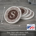 thumbnail image 2 of Thirstystone 4-Pack Monogram Letter "S" Natural Sandstone Coasters, 2 of 6