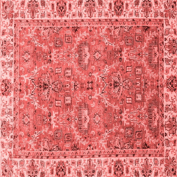 Ahgly Company Indoor Square Oriental Red Traditional Area Rugs, 8' Square