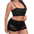 thumbnail image 4 of Augper Women Sexy Solid With Chest Pad without Underwire Oversize Three-piece Mesh Bag Hip Skirt Bikini Swimsuit, 4 of 9