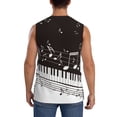 thumbnail image 4 of Fotbe Piano Keys With Musical Notes Men's Camiseta sin Mangas Estampada para Hombres, Playera Casual para Gimnasio, Entrenamiento, Playa-XX-Large, 4 of 7