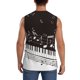 thumbnail image 4 of Fotbe Piano Keys With Musical Notes Men's Camiseta sin Mangas Estampada para Hombres, Playera Casual para Gimnasio, Entrenamiento, Playa-XX-Large, 4 of 7