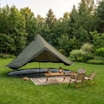 thumbnail image 6 of LuckyNote 4 Season Bell Tent 16.4FT with Stove Jack, Waterproof Glamping Yurt Tent for 10 People Family Camping – Green, 6 of 10