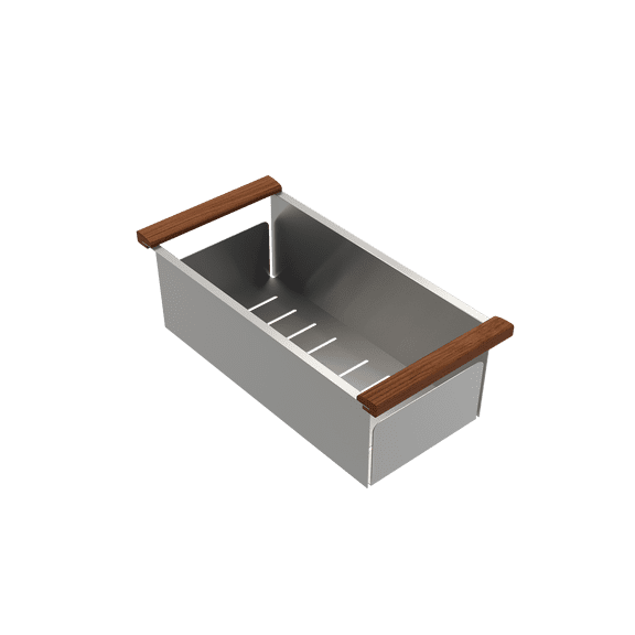 BOCCHI 2310 0001 Extra Deep Colander with wooden handles - Stainless Steel Discontinued