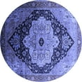 thumbnail image 1 of Ahgly Company Indoor Round Oriental Blue Industrial Area Rugs, 4' Round, 1 of 4