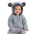 thumbnail image 4 of GiLiling Kids Hooded Overcoat with Cute Bear Ears, Zip Up Fall Winter Warm Sweatshirt Jacket for Toddler Baby Boys Girls Outwear (Grey, 4-5 Years), 4 of 4