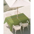thumbnail image 2 of 60x120 Inch Outdoor Tablecloth with Umbrella Hole Zipper Rectangle Yellow Green Strriped Rectangular Tablecloths Outside Waterproof Farmhouse Thine Line Summer Patio Table Cloth Cover for Picnic, 2 of 8