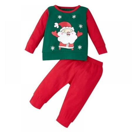 

Autmor Christmas Cotton Pajamas Set Long Sleeves Pajamas for Baby and Toddler