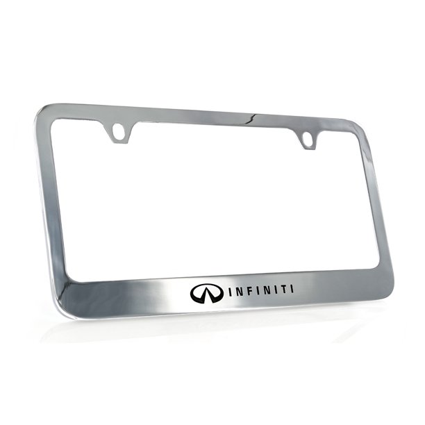 Infiniti wordmark on Chrome Plated brass License Plate Frame Holder 2
