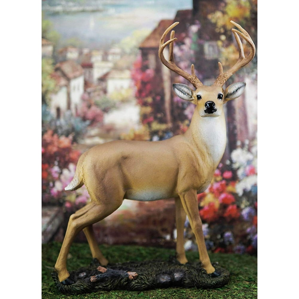 Ebros Gift Wildlife 8 Point Trophy Buck Statue 15" H Whitetail Deer