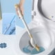 thumbnail image 4 of Cepillo y soporte para inodoro - Kit moderno compacto de limpieza de baño con mango largo y gancho de pared, azul/amarillo/blanco, 4 of 8