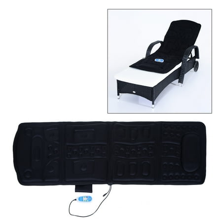 Motor Heated Massage Mat - 10-Motor Heated Vibration Massage Plush Mat - Black
