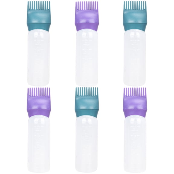DINHEAROM 6Pcs Hair Applicator Bottle for Scalp Oil Dispenser in Salon Use Comb Shaped Design