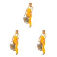 thumbnail image 2 of Wweixi 1/87 Diorama Graffiti Figure Characters Resin People Train Layout Yellow 3Set, 2 of 6
