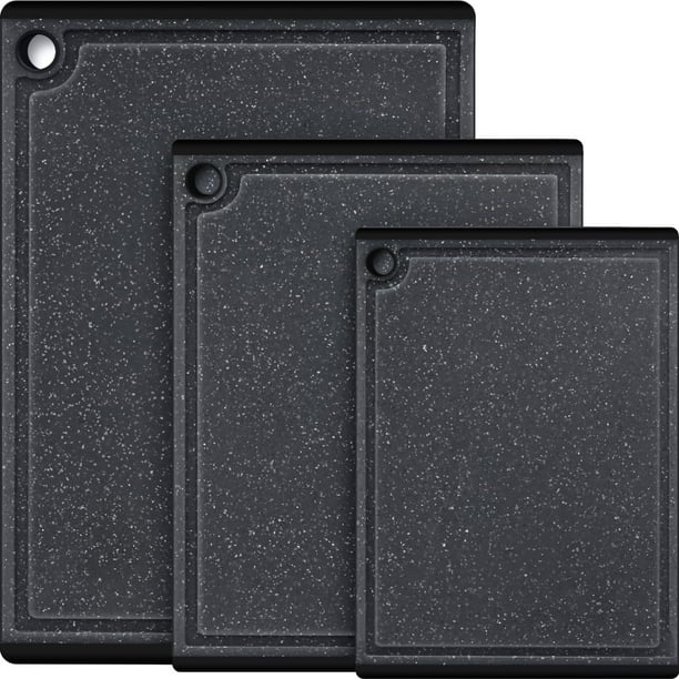 Juego de tablas de cortar Kikcoin de plástico aptas para lavavajillas, 3 piezas