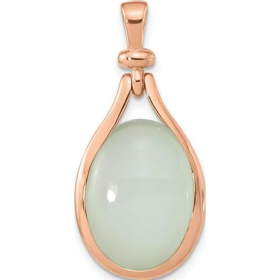 Ss/Rose Plated Sterling Silver Rose Gold-Plated Green Chalcedony Pendant (30.88 X 15.35) Made In Thailand qp5641