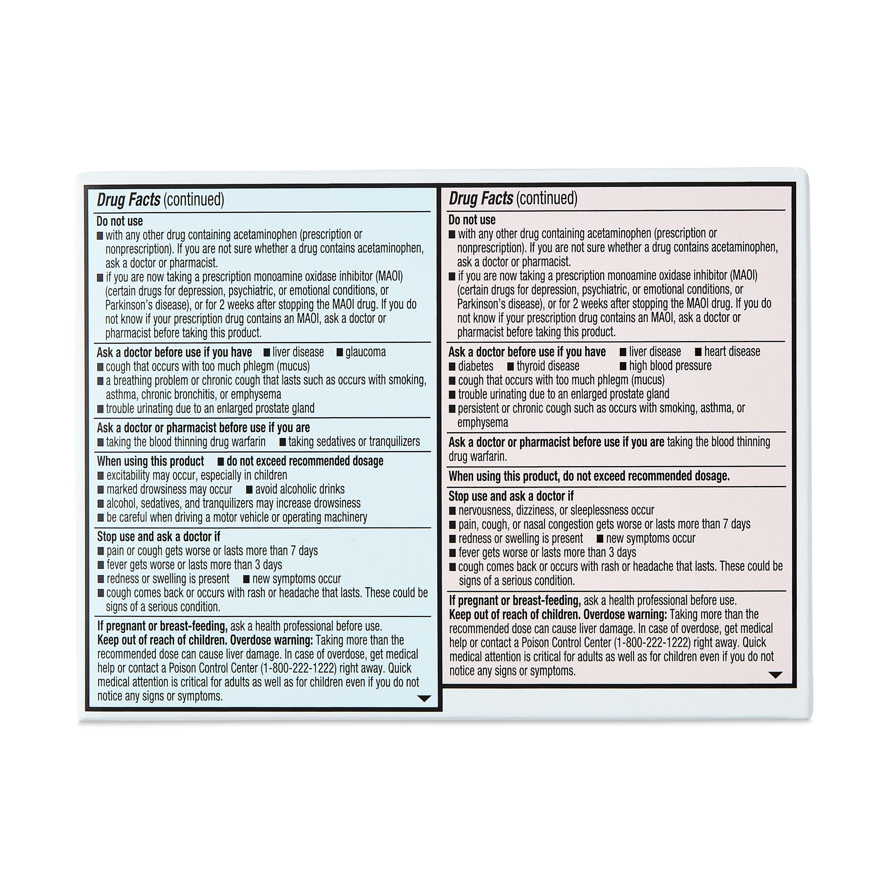 Equate Daytime, Nighttime Alcohol-Free 325 mg, Compare to Vicks® Dayquil® and Nyquil Cold & Flu Liquicaps Active Ingredients