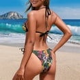 thumbnail image 5 of Uourmeti Women's Halter Neck Tropical Floral Bikini Set - Two Piece Triangle Swimsuit with Tie Sides, Quick Dry for Beach Vacation & Pool Party, 5 of 9