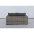 thumbnail image 3 of Bali Silver/Gray Two-Tone Wicker Loveseat in Charcoal Gray Cushion, 3 of 3