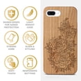 thumbnail image 4 of Case Yard Wooden Case Outside Soft TPU Silicone, Slim Fit Shockproof Wood Protective Phone Cover for Girls Boys Men and Women, Supports Wireless Charging Victorian Roses Design case for iPhone-8-Plus, 4 of 7