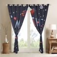 thumbnail image 4 of Space Theme 30%-50% Blackout Curtains Galaxy Curtains Outer Space Window Curtains Universe Themed Bedroom Curtains,Solar System Rocket Planet The Earth Print Galaxy Curtains,2 Panels 42"Wx90"L, 4 of 5