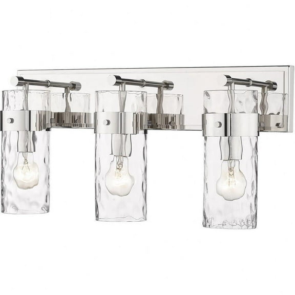 3 Light Vanity Light Fixture in Transitional Style-11.25 inches Tall and 24 inches Wide-Polished Nickel Finish Bailey Street Home 372-Bel-4620002