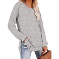 thumbnail image 2 of Womens Color Block Leopard T Shirts Casual Striped Long Sleeve Tunic Tops, 2 of 6