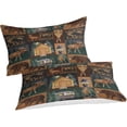 thumbnail image 2 of LAICAIW Rustic Cottage Quilt Set, Wild Elk and Southwest Tribal Pattern, 3-Piece, Double, Brown, 2 of 7