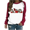 thumbnail image 2 of Qertyioot Sweat-shirt Valentine pour Femme, Imprimé Manches Longues Blouse Col Rond Tunique Décontractée, 2 of 3
