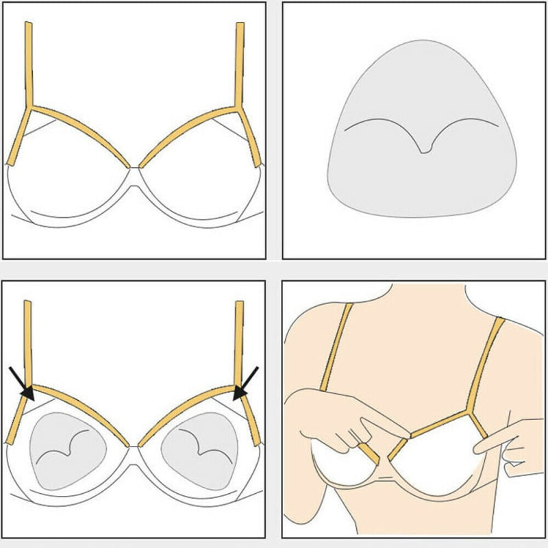 2 Pairs Triangle Bikini Swimwear Inserts Breast Pads Bra Cup Pad Push Up  Liner