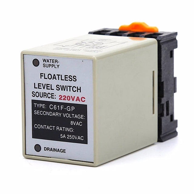 Kearding Controlador de interruptor de nivel sin flotador Relé de agua con base Conector de control de depósito de drenaje de reemplazo Electrónica miscelánea