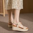 thumbnail image 4 of OAVQHLG3B Wedge Sandals for Women Women's Fashion Straw Shoes Platform Open Toe Anti-Slip Temperament Wedge Sand, 4 of 8