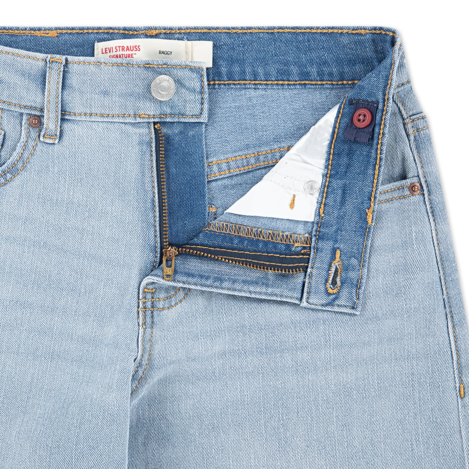 Levi Strauss Signature Girls' Baggy Straight Leg Jeans, Sizes 2T-18