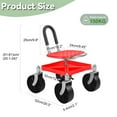 thumbnail image 6 of Trendix Gardening Stool with Tool Tray, for Planting, Garden Seat with 360° Swivel Wheels for Lawn, Yard, Patio Garden Scooter, Red, 6 of 6