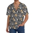 thumbnail image 7 of Lsque Bulldog Print print Men's Cuban Collar Short Sleeve Shirt Summer Beachwear Casual Button Down Fashionable Vacation Leisure Shirt-4X-Large, 7 of 7