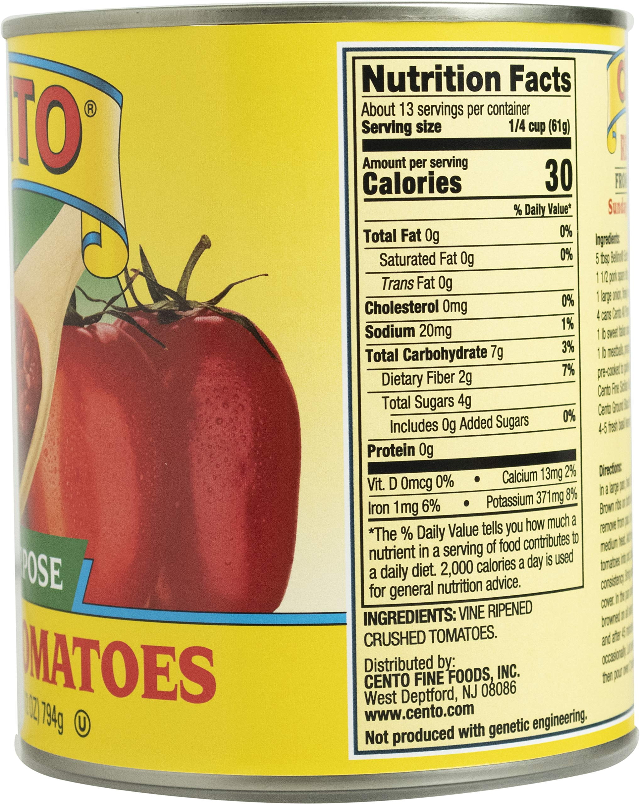 Cento All in One Chunky Crushed Tomatoes in Puree, 28-Ounce Cans (Pack of 12)