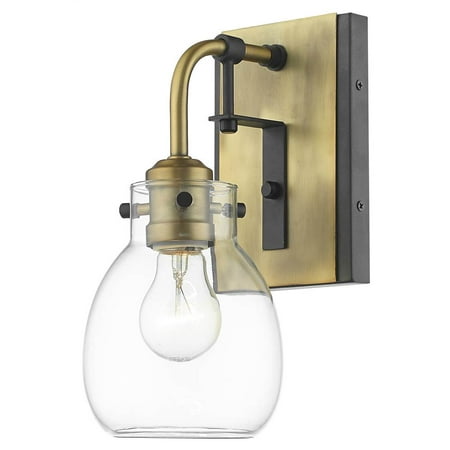 

7 in. 1-Light Wall Sconce in Matte Black and Olde Brass