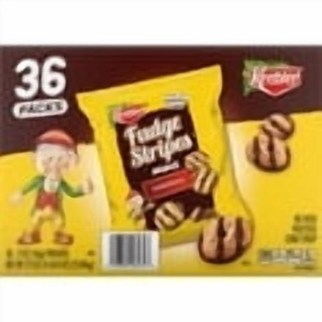 Keebler Mini Fudge Stripes Cookies, 2 oz., 36 Count with white bowl by OMA