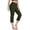 18# Army Green, variant on Capri Pants for Women High Waist Workout Yoga Pants with Pockets Tummy Control Leggings Crop Straight White S