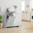 thumbnail image 2 of Tilted Laundry Hamper with Removable Basket - Hidden Storage Cabinet for Bathroom, Bedroom, Free-Standing Home Organizer for Laundry Room, Closet, 2 of 14