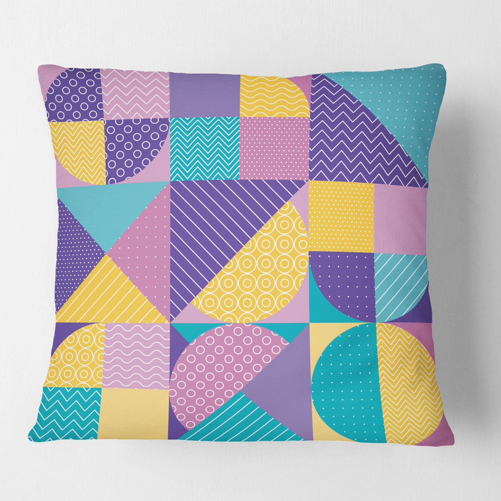 Designart Geometrical Pastel Abstract I' Mid-Century Modern Throw Pillow - 18x18